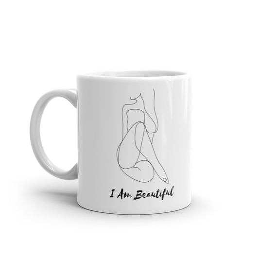 I am Beautiful White Glossy Mug