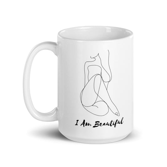 I am Beautiful White Glossy Mug